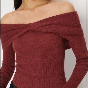 New With Tags Reformation Florie Twist Front Sweater in Chianti.